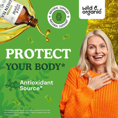 Green Tea Extract Liquid Drops - Antioxidant Supplement w/Green Tea Extract - Natural Green Tea Supplements w/Camelia Sinensis - Alcohol-Free Gree...