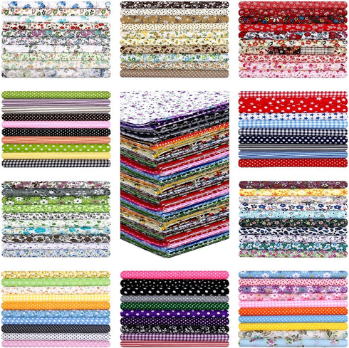 500 Pcs 4 x 4 Inches Cotton Fabric Square Pre Cut Quilt Squares Fabric Bundles Patchwork Fabrics Floral Printed Square Patchwork Fabric Quilting F...