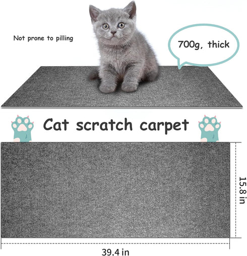 Upgraded Trimmable Cat Scratching Post Carpet Covered 39.4"x15.8", Self-Adhesive Cat Scratching Post Carpet Cat Tree Shelves Steps Replacement Par...