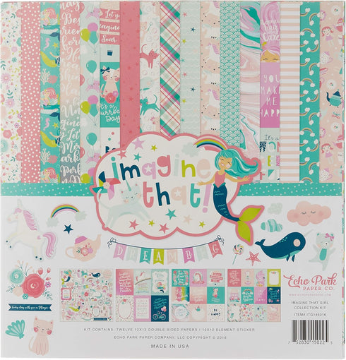 Echo Park Paper Company ITG146016 Imagine That Girl Collection Kit, None ,12-x-12-Inch White...