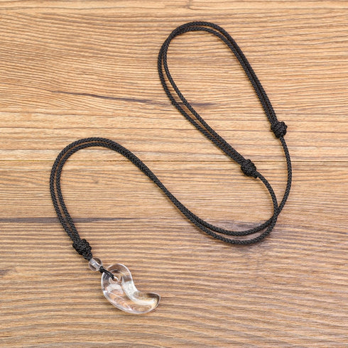 Natural Crystals Clear Quartz Chakra Stones Magatama Pendant Necklace...