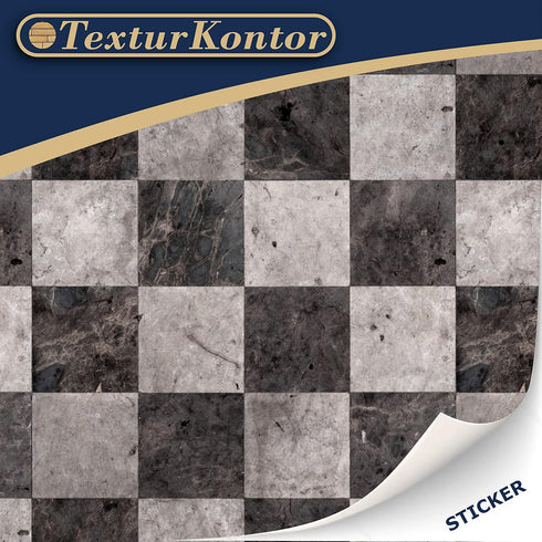 3 Sheets Self Adhesive Floor Tiles for Dollhouse 1:12 Scale (Checkerboard Pattern Marble)...