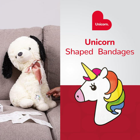 BioSwiss Bandages, Unicorn Shaped Self Adhesive Bandage, Latex Free Sterile Wound Care, Fun First Aid Kit Supplies for Kids, 24 Count...
