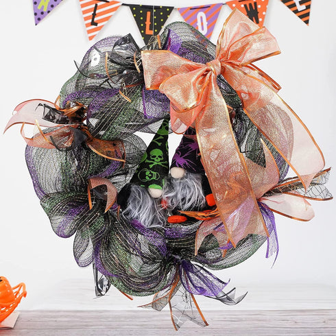 MEEDEE Halloween Ribbon - 6 Rolls, 36 Yards, Wired, Purple, Orange, Black, Skull Pattern...
