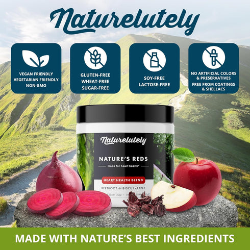 Heart Health Beet Root Powder - Circulation & Energy Support, Vegan Superfood Supplement - Doctor Formulated, Non-GMO & Gluten-Free - Promotes Hea...
