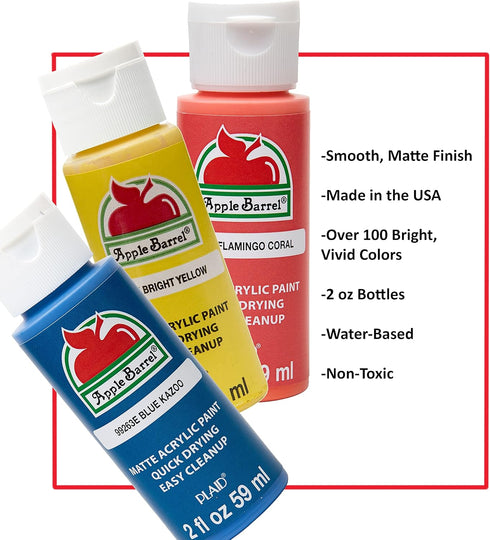 Apple Barrel Acrylic Paint in Assorted Colors (2 oz), 20487, Neon Pink...