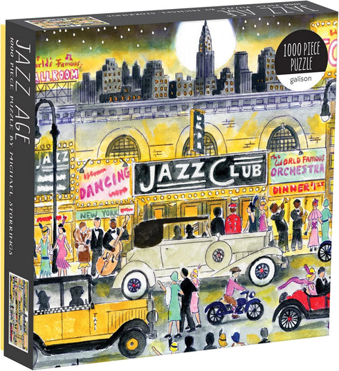 Galison Michael Storrings Jazz Age 1000 Piece Puzzle from 20”x20” Jigsaw Puzzle, Beautifully Illustrated Design, Fun & Challenging Activity The Wh...