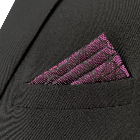 S&W SHLAX&WING Mens Pocket Squares Purple with Dark Fringe Groom's Accessories...