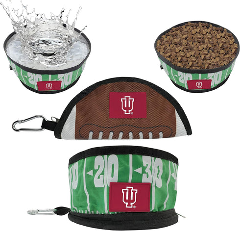NCAA INDIANA HOOSIERS Collapsible Dog Travel Bowl, Food and Water Bowl for Dogs & Cats. Best Portable & Lightweight Leak-Proof Pet Bowl for Travel...