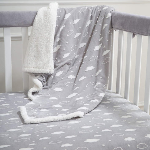 American Baby Company Heavenly Soft Chenille Sherpa Receiving Blanket, 3D Gray, 30" x 35", Warm and Cozy for Boys and Girls, Ideal for Baby Carrie...