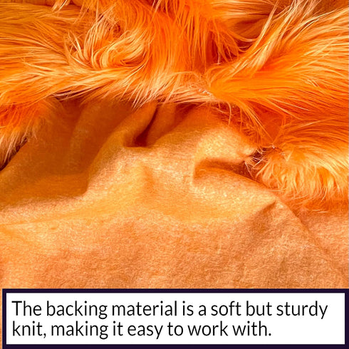 Bianna Vivid Orange Faux Fur Fabric, 60 inches Wide Options, American Seller, Luxury Shag Shaggy Material for Crafting, Sewing, Costumes, Fursuits...