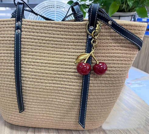 Cherry Bag Charm, Cute Keychain with Metal Key Ring and Clip, Cherry Charm for Purse,Key,Car Remote,Bags Accessories for Women Girls...
