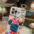 for iPhone 13 Pro Max Case Cute with Wrist Strap Kickstand Glitter Bling Cartoon IMD Soft TPU Shockproof Protective Cases Cover for Girls and Wome...