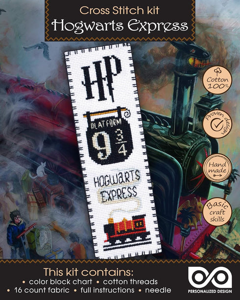 Personalized.Design Cross Stitch Kit 'Hgwrts Express: Platform 9¾ King's Cross Station' Bookmark...