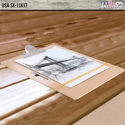U.S. Art Supply 11" x 17" Artist Sketch Tote Board - Great for Classroom, Studio or Field Use...