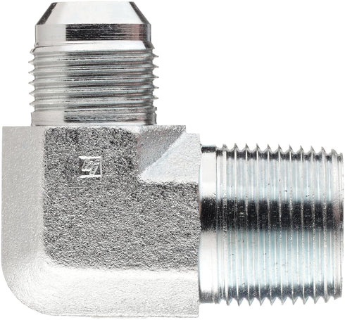 Brennan 2501-06-06-FG Forged Steel JIC Flared Tube Fitting, 90 Degree Elbow Forgeded, 3/8" Tube OD JIC Male x 3/8-18 NPTF Male...
