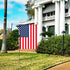 HOOSUN Garden Flag Stand Holder Pole Easy to Install Strong Sturdy wrought iron Fits 12.5" x 18" Mini Flag with 1 Tiger Clip Curved hook with S ty...