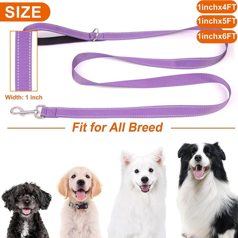 Double-Sided Reflective Dog Leash for Large & Medium and Small Dogs, Strong and Durable Pet Nylon Leashes with Soft Padded Handle Leashes,Puppy Le...