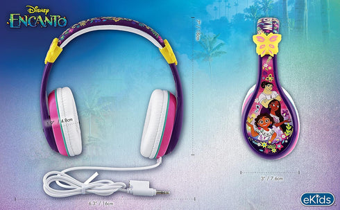eKids Disney Encanto Headphones for Kids, Wired Headphones for School, Home or Travel, Tangle Free Toddler Headphones with Volume Control, 3.5mm J...
