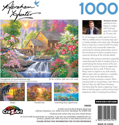 RoseArt - Abraham Hunter - Songbirds at Summertime Mill - 1000 Piece Jigsaw Puzzle for Adults...