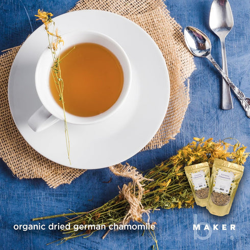 bMAKER Dried Chamomile Flowers (4oz) - Bulk Bag - Kosher Certified Chamomile for Relaxation, Dried Flowers for Soap Making, Lotion, Shampoo, Loose...