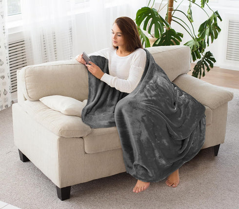 Utopia Bedding Fleece Blanket Throw Size Grey 300GSM Luxury Anti-Static Fuzzy Soft Microfiber Blanket for Couch, Sofa and Bed (60x50 Inch)...