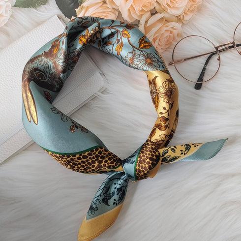 100% Mulberry Square Silk Scarf - Neckerchief Headscarf Gift Packed - 21" x 21"...