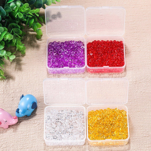SATINIOR 12 Pack Clear Plastic Beads Storage Containers Box with Hinged Lid for Beads and More (2.75 x 2.75 x 0.67 Inch)...