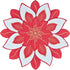 Embroidered Holiday Christmas Red White and Gold Star Poinsettia Doily Placemat Small Table Topper Doily (24 Inch Round)...