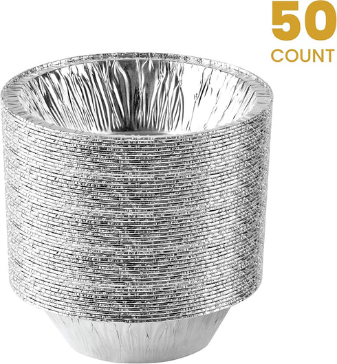 PLASTICPRO 6'' Inch Round Tin Foil Cake Pans Disposable Aluminum, Freezer & Oven Safe - For Baking, Cooking, Storage, Roasting, & Reheating, Pack ...