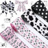 4 Rolls Cow Print Wired Ribbon 24 Yard 2.5 Inch Pink Black and White Striped Cow Spot Animal Print Ribbon for Wreath Bow DIY Crafts Christmas Part...
