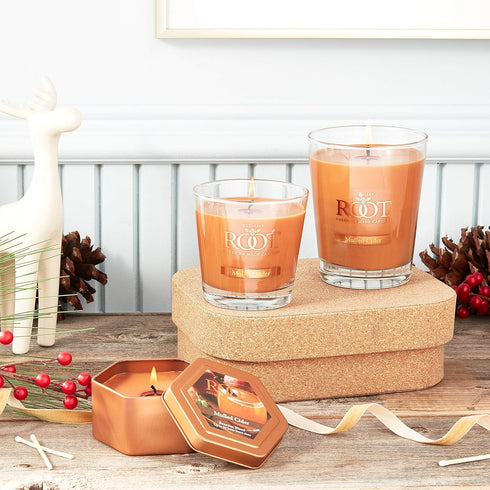Root Candles Fall Scented Candles in Travel Tin 24-Hour Honeycomb Traveler Handcrafted Beeswax Blend Candle, 4-Ounce, Mulled Cider...