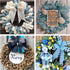 HUIHUANG Blue Burlap Ribbon Wired Solid Baby Blue Wired Edge Ribbon 2.5 inch Jute Ribbon for Wreaths, Big Bows, Crafts, Swags, Tree Decoration -10...