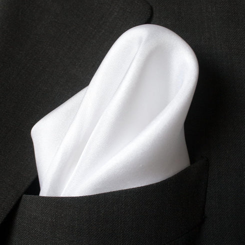 Fine White 100% Silk Pocket Square for Men Full-Sized 17"x17"...