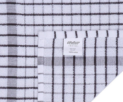 AMOUR INFINI Kitchen Dish Cloths Set of 8 - Ultra Soft, Highly Absorbent, Quick-Drying Terry Cotton Dishcloths 12"x12" Inch Wash & Cleaning Cloths...