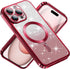 Jmltech for Phone 15 Pro Max Case Magnetic Clear Shockproof Cute Transparent Silicone Soft TPU Luxury Plating Bumper Phone Case (iPhone 15 Pro Max...