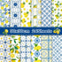 24 Sheets Lemon Scrapbook Paper Pad Double-Sided Blue Tiles Yellow Lemon Patterned Decorative Craft Paper for Card Making Photo Album Journal DIY ...