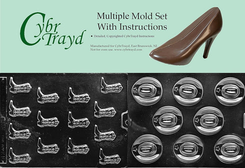 Cybrtrayd 2-Piece Cowboy Boots and Hat Chocolate Molds,White...