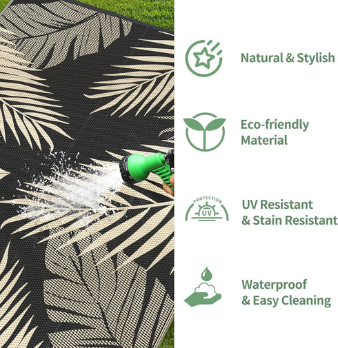 GENIMO Outdoor Rug 3' x 5' Waterproof for Patios Clearance, Reversible Outdoor Plastic Straw Camping Rug Carpet, Large Area Rugs Mats for RV, Camp...
