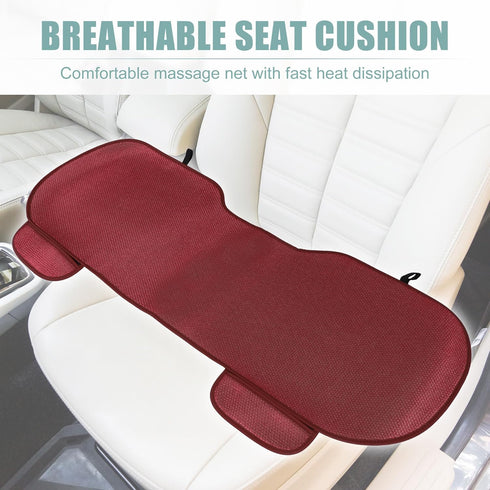 X AUTOHAUX Car Back Seat Cushion Wine Red Breathable PU Leather Universal Car Interior Seat Protector Mat Pad Fit Most Car Truck SUV & Van...