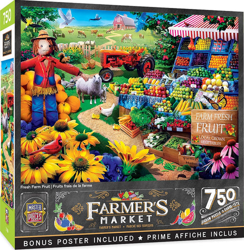 Masterpieces 750 Piece Jigsaw Puzzle for Adults and Family - Fresh Farm Fruit - 18"x24"...