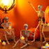 JOYIN 3 PCS Halloween Hanging Skeletons 16" Full Body Posable Joints Movable Plastic Bones for Halloween Party Outdoor Indoor Decor, Yard Patio La...