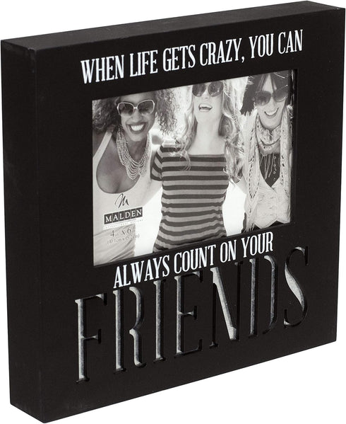 Malden International Designs Laser Cut Industrial Expressions Friends Silkscreen Design and Laser Cut Galvanized Metal Accent Picture Frame, 4x6, ...