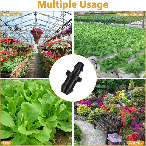 150 Pcs 1/4'' Drip Irrigation Tubing End Plugs, 1/4 Inch Drip Irrigation Barbed End Closure/Cap for Drip Sprinkler Garden Lawn Systems...