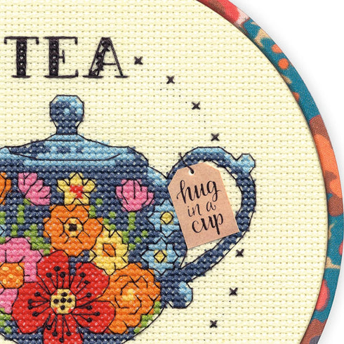 Dimensions Tea Time Counted Cross Stitch Kit for Beginners, 6" Diameter, 6 Piece...