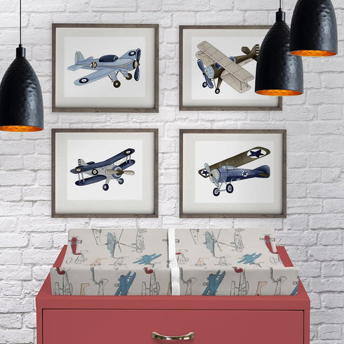 Fly-by Diaper Changing Pad, Grey Cover-Airplane Print...