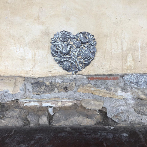 Friendship Heart with Birds and Flowers, Soulmate Love and Friendship Collection, Handmade in Haiti, Inspirational Wall Decor, 11 Inches...