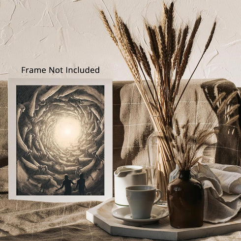 Posterizer 1 pcs-celestial scene of angels in a tunnel of light poster 2-Fantasy & Fiction Art-Religious Posters- Gift for Men Women Entrepreneur ...