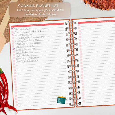 Clever Fox Recipe Book Spiral – Make Your Own Family Cookbook – Blank Recipe Notebook Organizer – Empty Cooking Journal to Write In Recipes – Medi...