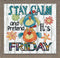 Design Works Crafts, 10" x 10" Counted Cross Stitch Kit, Stay Calm, White...
